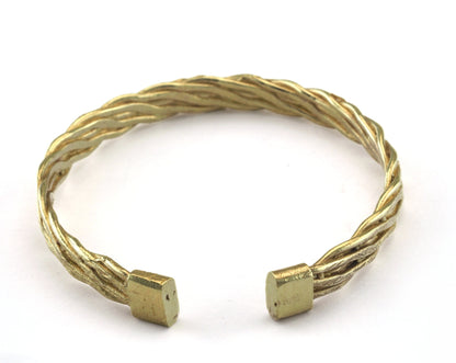 Swirl Bracelet Raw Brass (50mm inner size - Adjustable ) OZ3176