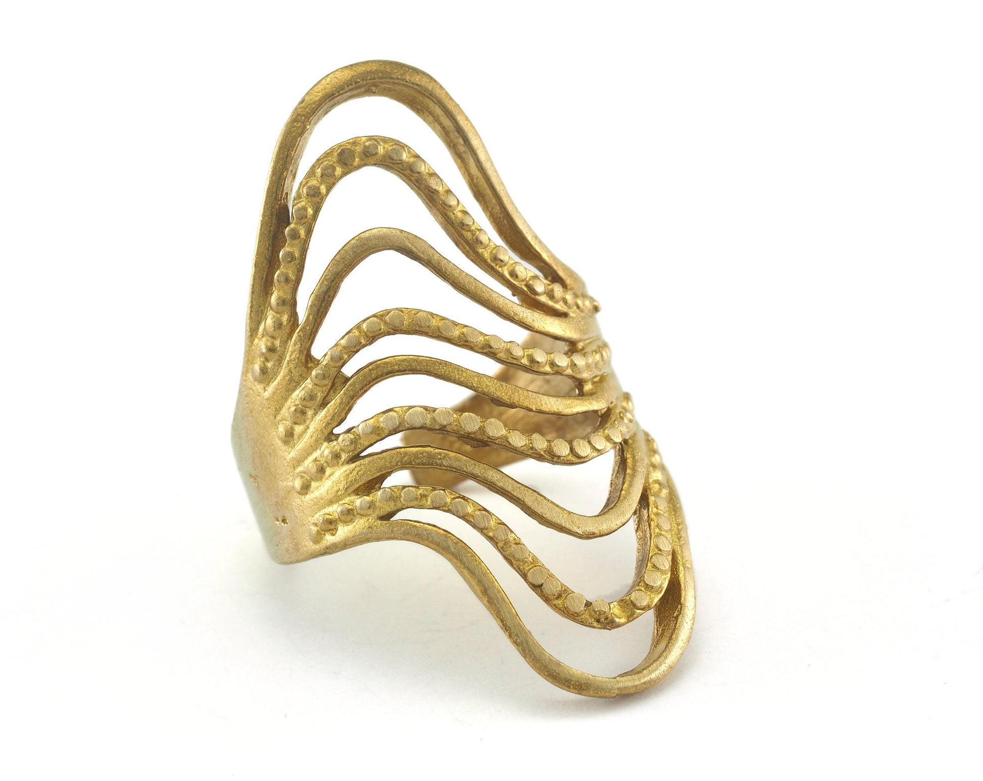 Branches Ring Adjustable Raw Brass 38mm (19mm 9US inner size) OZ3368