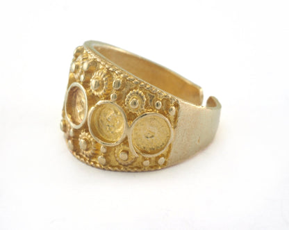 Ring Adjustable Ring 5 mm Bezel Blank - Raw brass Antique Silver, Shiny Silver, Shiny Gold Plated (17mm 7US inner size - Adjustable ) OZ3370