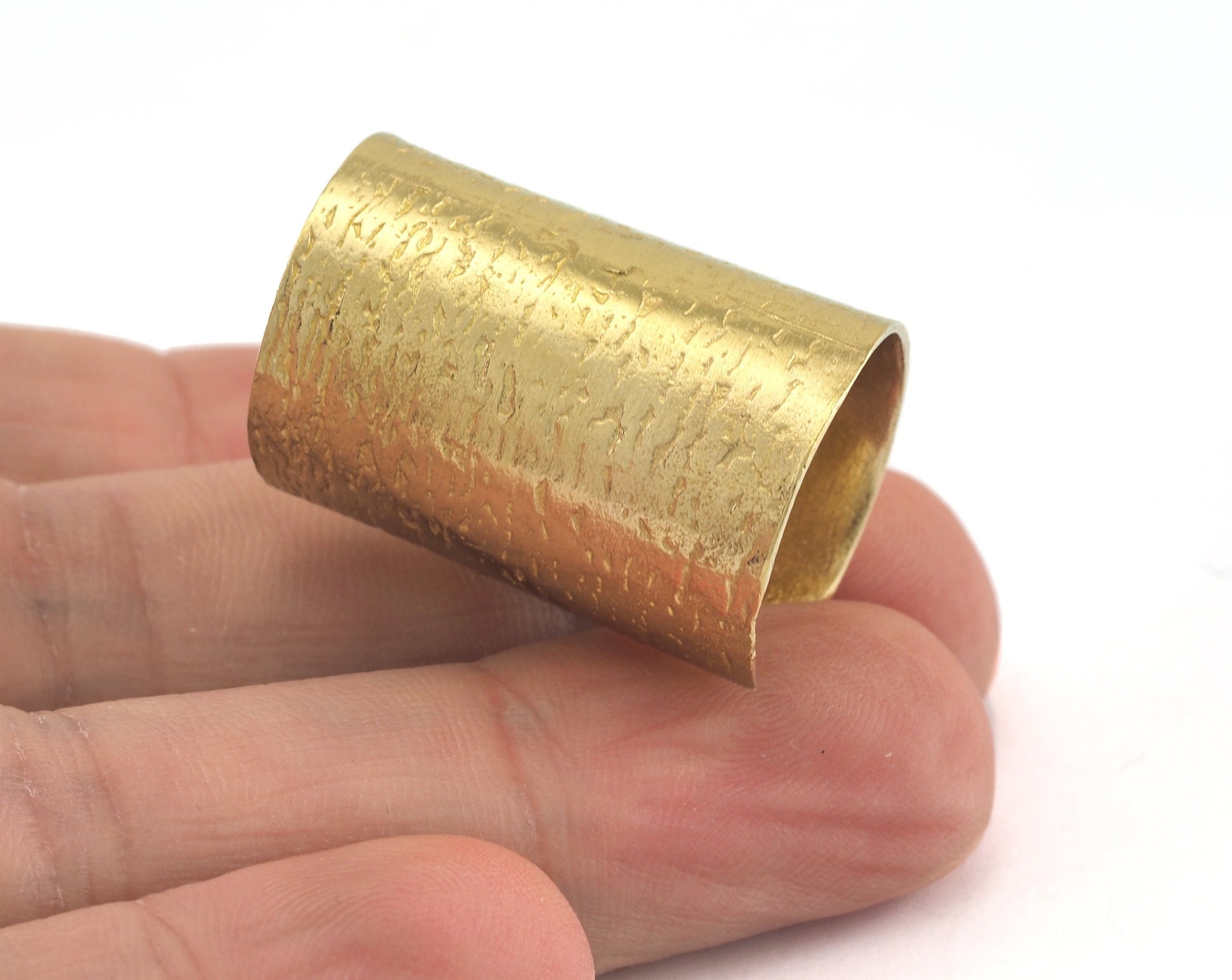 Textured Adjustable Ring Raw Brass 29mm (17.5mm 7US inner size) OZ3372