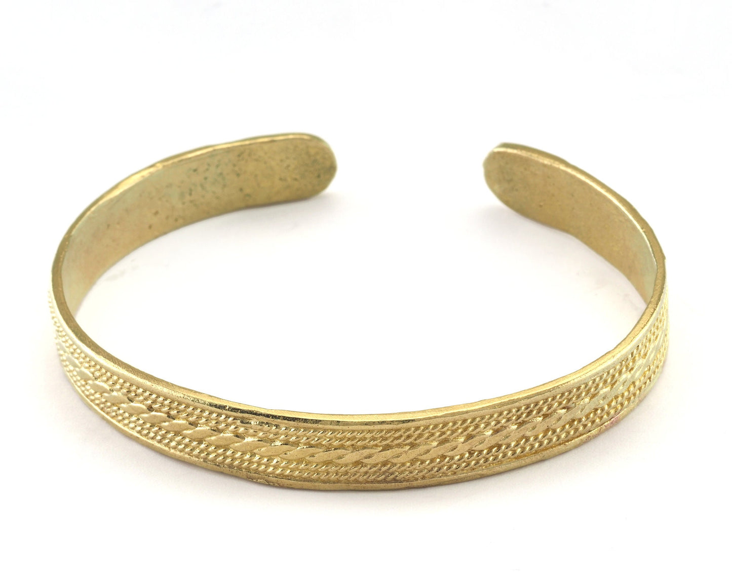 Textured Bracelet Raw Brass (63mm inner size - Adjustable ) OZ2971