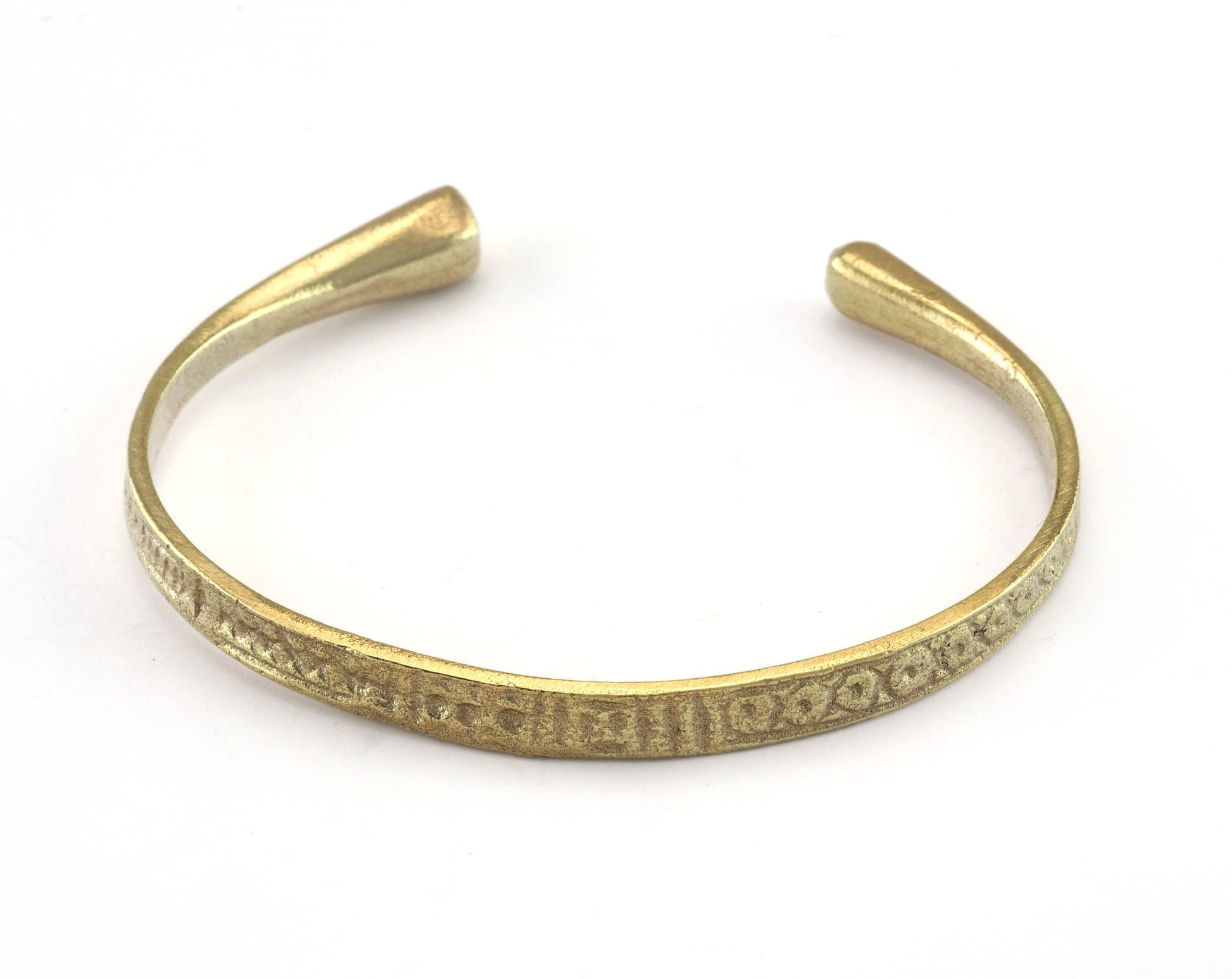 Old symbols Bracelet Raw Brass (55 mm inner size - Adjustable ) OZ3178