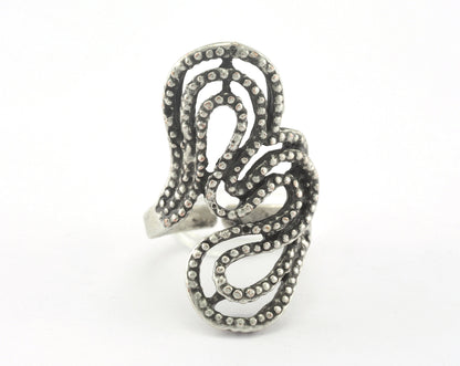 Adjustable Ring Antique Silver Plated brass (18mm 8US inner size) OZ2746