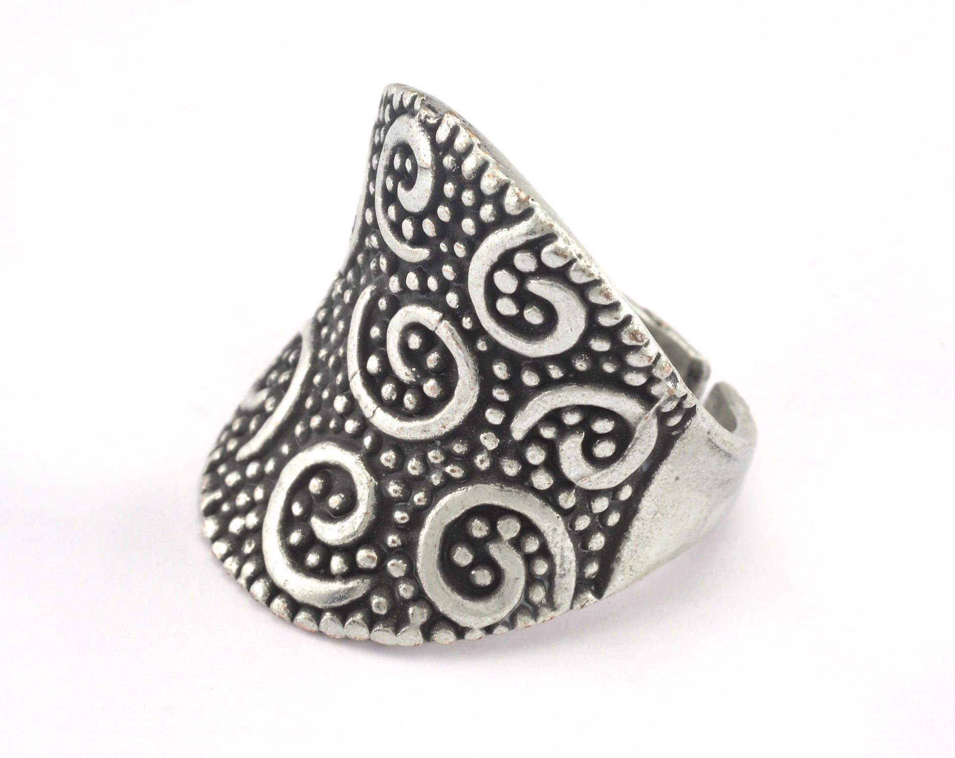 Adjustable Ring Antique Silver Plated brass (18mm 8US inner size) OZ2760