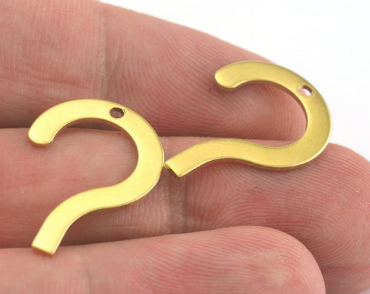 Question Mark Connector Charms Raw Brass 23.5x16mm 0.8mm thickness Findings OZ3365-77