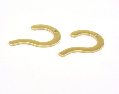 Question Mark Connector Charms Raw Brass 23.5x16mm 0.8mm thickness Findings OZ3365-77