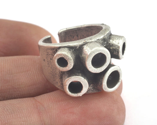 Ring Adjustable Ring Bezel - Cup Raw brass (17.5mm 7US inner size - Adjustable ) OZ2698