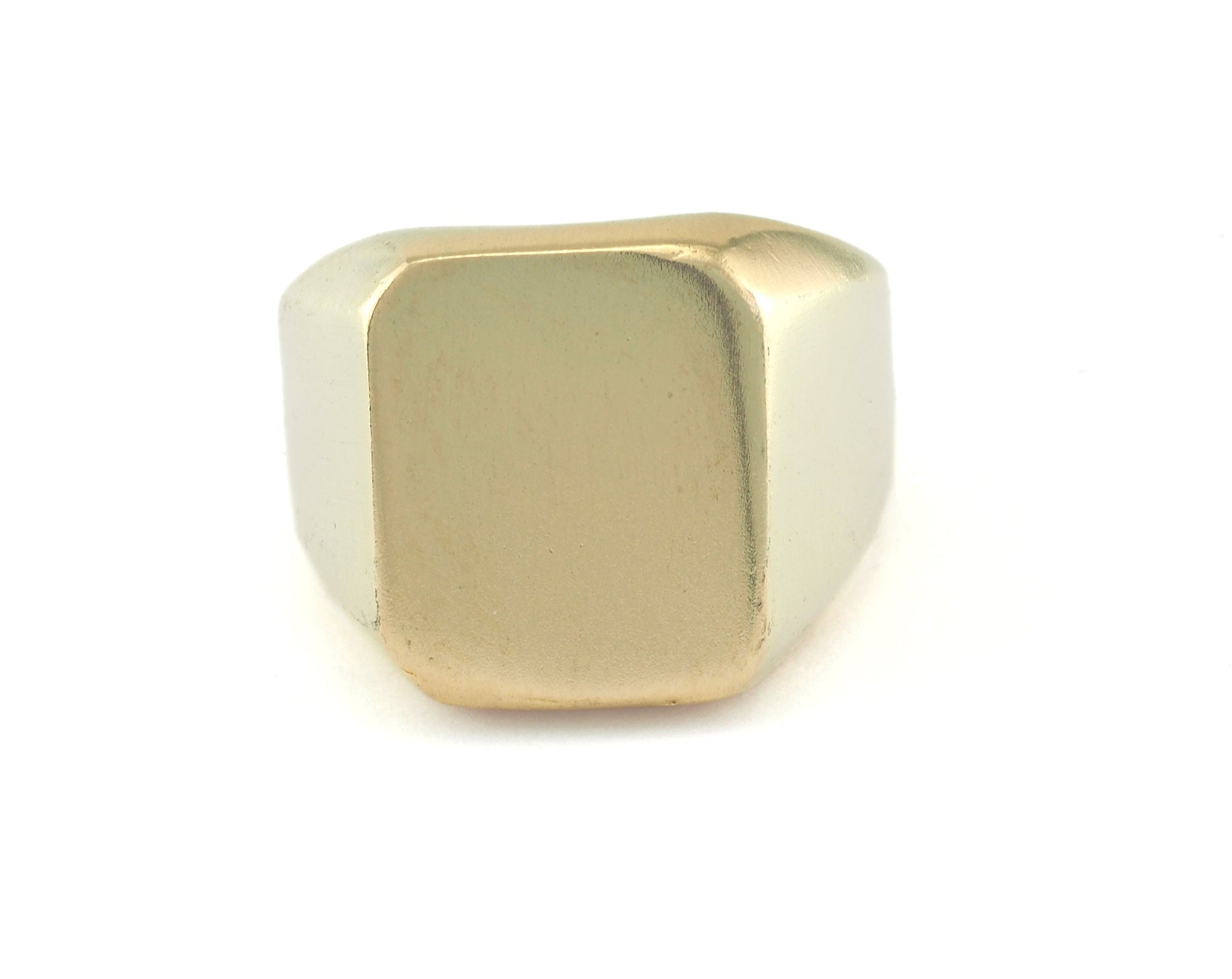 Signet Ring Adjustable Blank - raw brass (19mm 9US inner size - Adjustable ) Oz3404 17x14mm Rectangle
