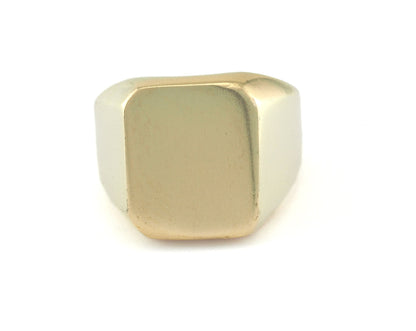 Signet Ring Adjustable Blank - raw brass (19mm 9US inner size - Adjustable ) Oz3404 17x14mm Rectangle