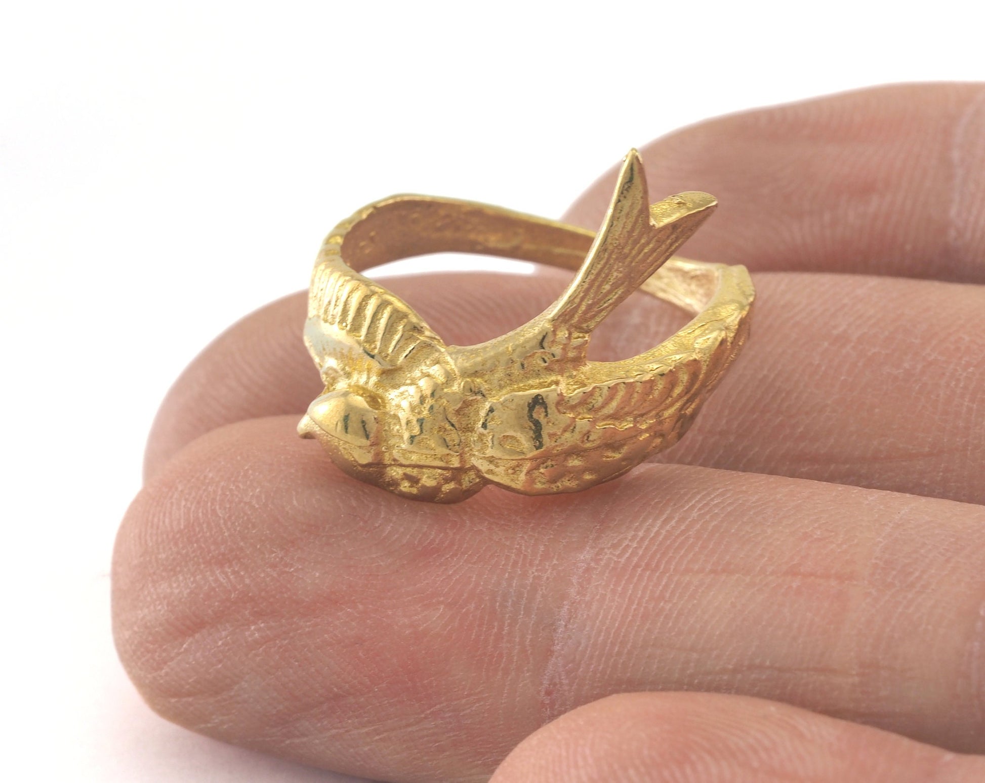 Minimalist Ring Bird Adjustable Ring Raw brass (17.5mm 7US inner size) OZ2031