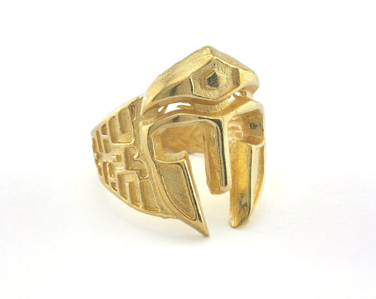 Helmet Ring Adjustable Ring Raw Brass 1 Pc. (20mm 10US inner size) OZ2196