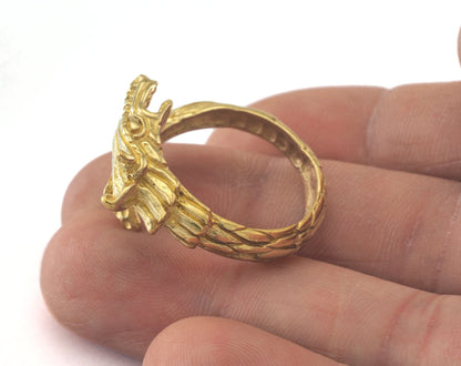 Dragon Adjustable Ring Raw Brass (19mm 9US inner size) OZ2742 ring22