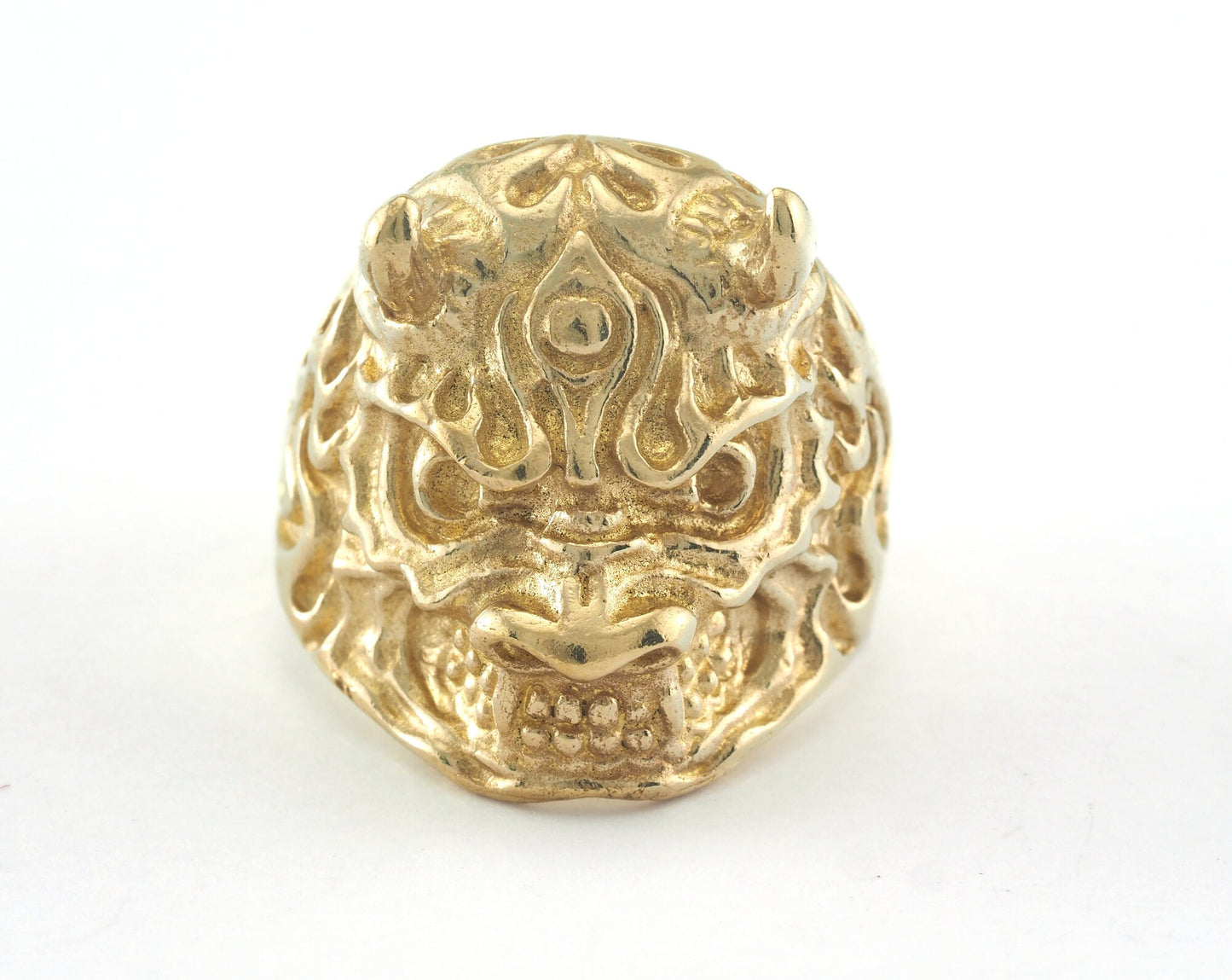 Skull Adjustable Ring Raw Brass 1 Pc. (18.5mm 8.5US inner size) OZ2694 ring27