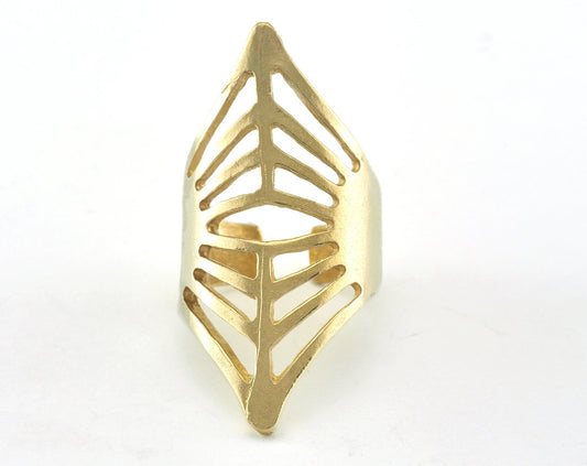 Rhombus Adjustable Ring Raw Brass 1 Pc. (18.5mm 8.5US inner size) OZ2637 43mm