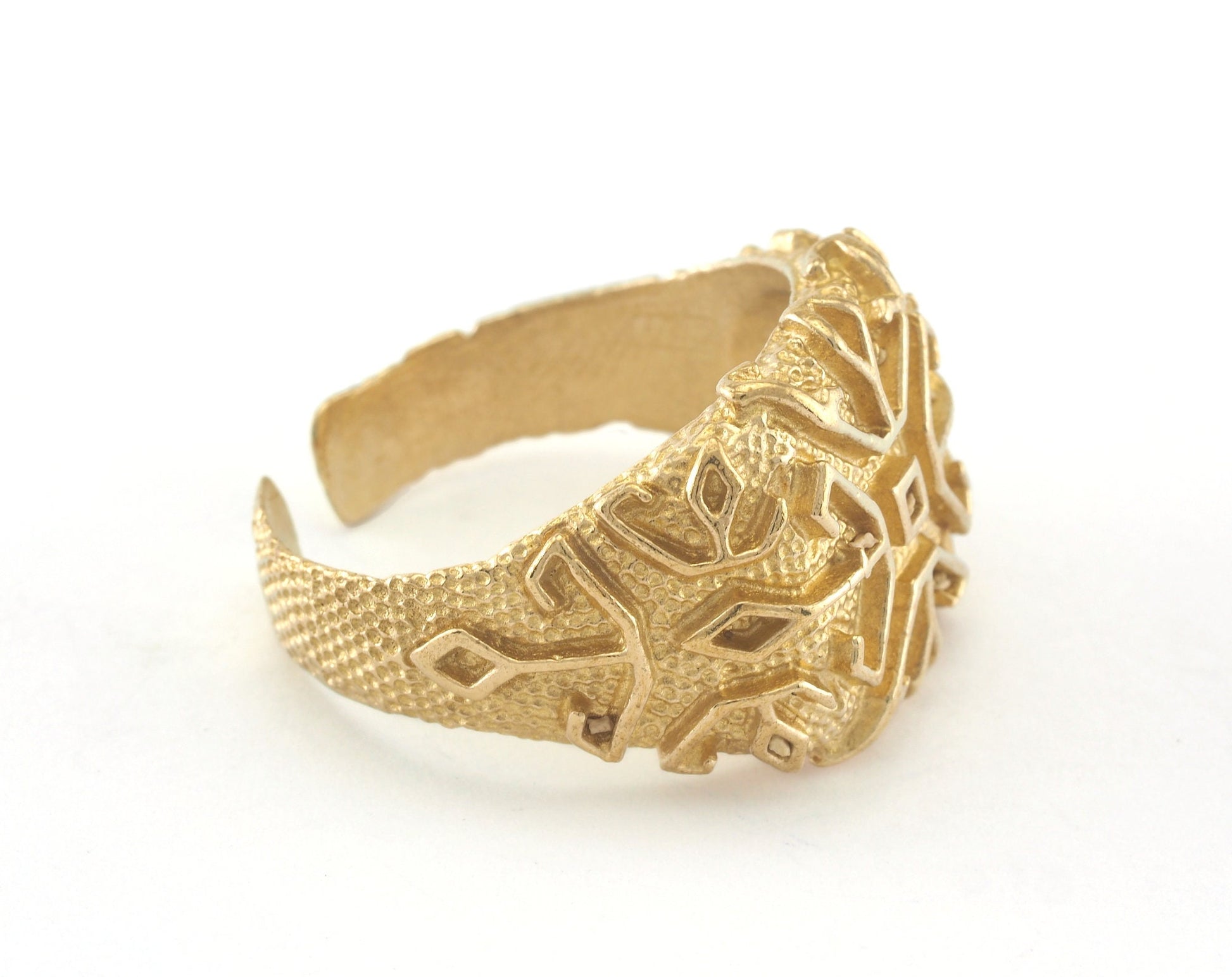 Signet Ring Adjustable Raw brass (21mm 11US inner size) OZ2579 Ring26