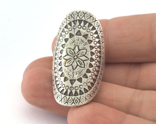 Textured Adjustable Ring Antique Silver Plated Brass 39mm (17.5mm 7US inner size) OZ2421