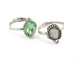 Ring Adjustable Ring Bezel - Loop Antique Silver Plated brass (17mm 7US inner size - Adjustable ) OZ2678