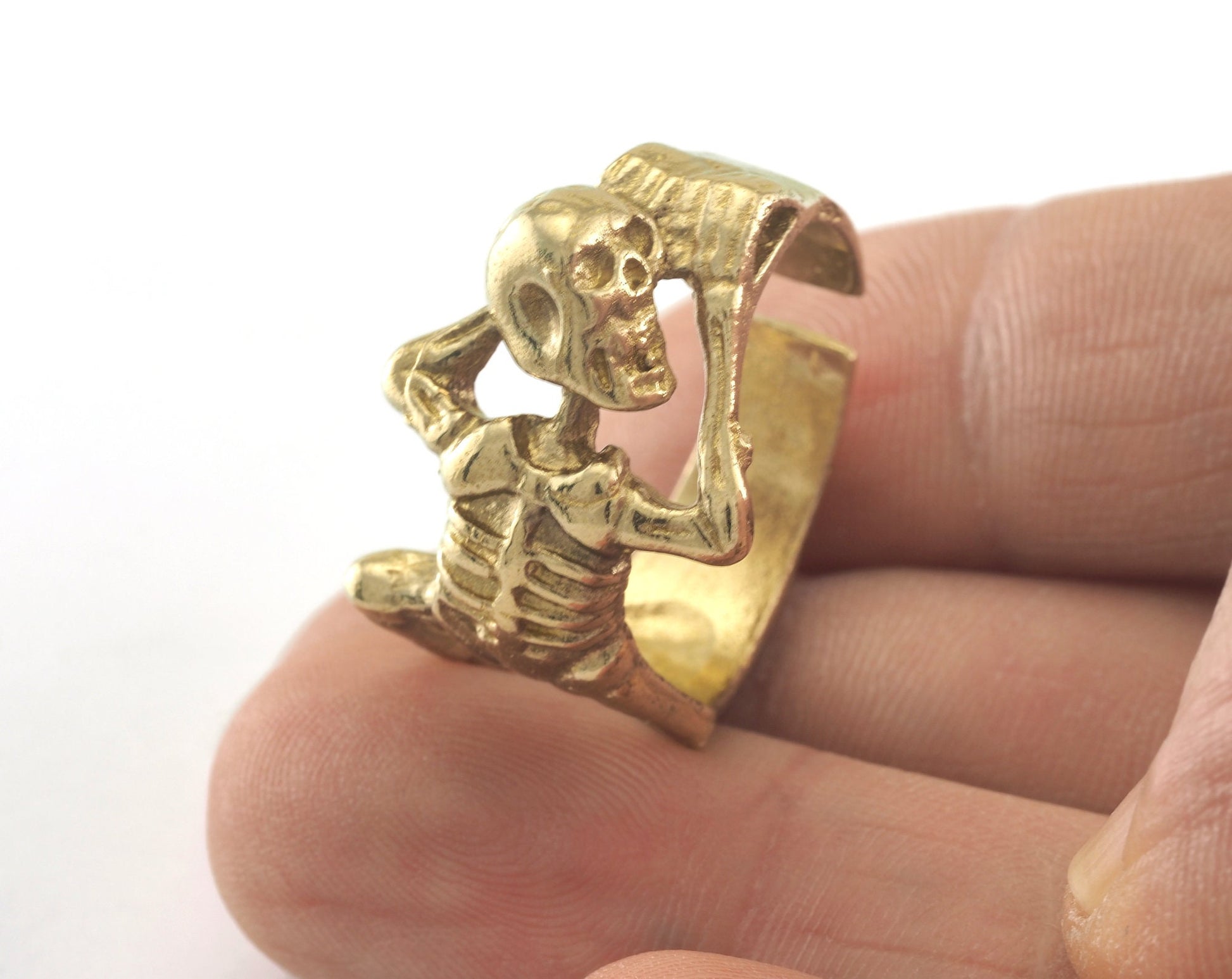 Ring Skeleton Raw Brass (20mm 10US inner size) OZ3078