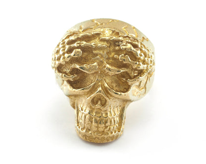 Skull Ring Adjustable Raw Brass 1 Pc. (20mm 10US inner size) OZ2807 ring30