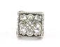 Square Adjustable Antique Silver Plated Brass 1 Pc. (18.5mm 8.5US inner size) OZ2560 22mm