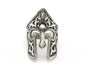 Ring Helmet Adjustable Ring Setting - Antique Silver Plated Brass (18.5mm 8.5US inner size - Adjustable ) OZ2531