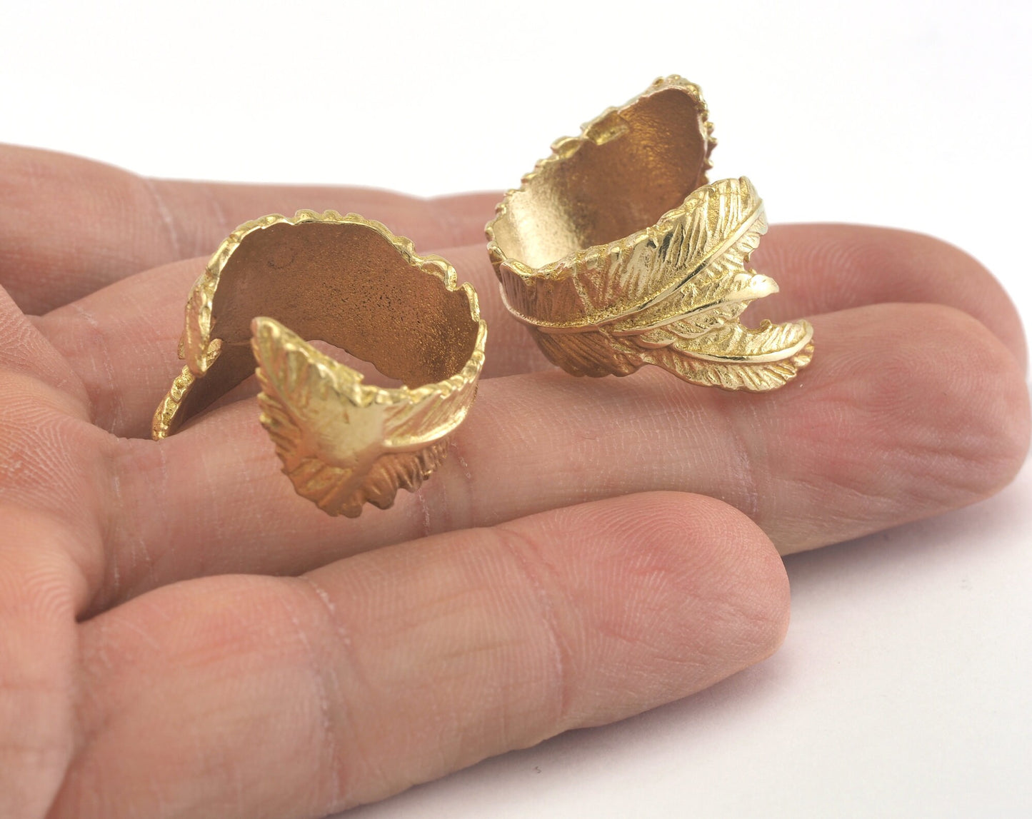 Leaf Ring Adjustable Raw Brass (16mm 5US inner size) Oz2306