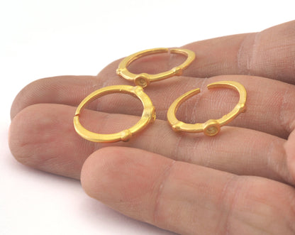 Ring Adjustable Ring Bezel Matte Gold Plated brass (16mm 5US inner size - Adjustable ) OZ2234