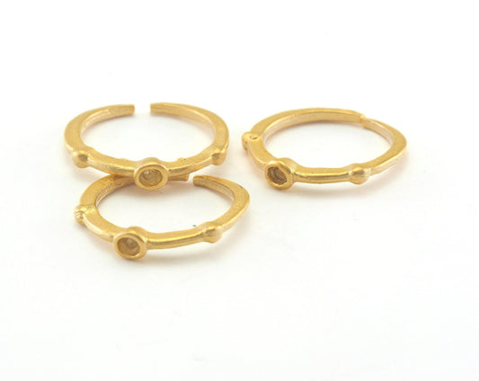 Ring Adjustable Ring Bezel Matte Gold Plated brass (16mm 5US inner size - Adjustable ) OZ2234