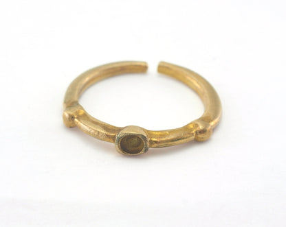 Adjustable Ring Bezel Raw Brass (16mm 5US inner size - Adjustable ) OZ2234