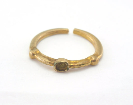 Adjustable Ring Bezel Raw Brass (16mm 5US inner size - Adjustable ) OZ2234
