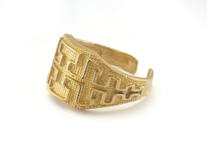 Textured Adjustable Ring Raw Brass (20mm 10US inner size) OZ2131