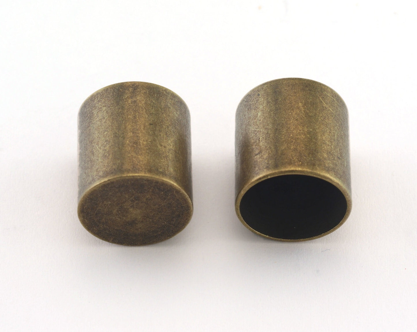 Cord End Caps Antique Bronze brass 13x12mm (11mm inside diameter) Leather Cord Terminator cord tip ends, ribbon end, ENC11 OZ3102