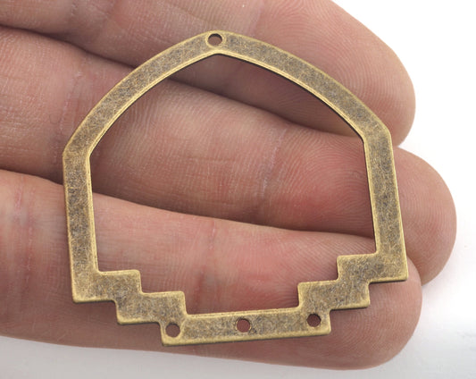 Geometric Connector (Optional holes) Charms Antique Bronze Plated Brass 40x40mm 0.8mm thickness Findings OZ3108-280