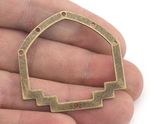 Geometric Connector (Optional holes) Charms Antique Bronze Plated Brass 40x40mm 0.8mm thickness Findings OZ3112-280