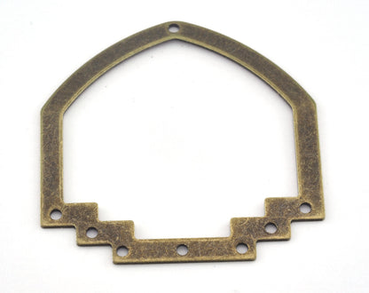 Geometric Connector (Optional holes) Charms Antique Bronze Plated Brass 40x40mm 0.8mm thickness Findings OZ3109-280