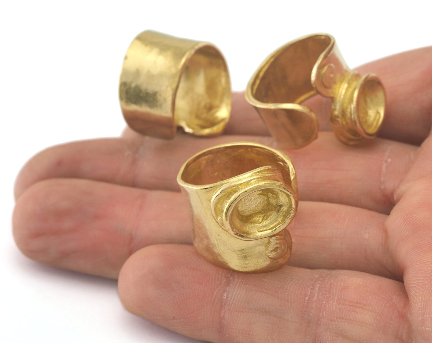 Ring Adjustable Ring Bezel - Raw brass (17mm 6.5US inner size - Adjustable ) OZ2365 ring23