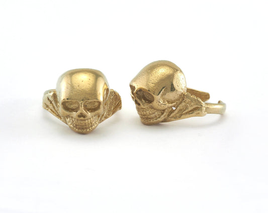 Skull Ring Adjustable Ring Raw brass (17mm 7US inner size) Oz749 ring30