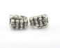 Punch Skull Ring Adjustable Antique Silver Plated Brass (19mm 9US inner size) OZ964