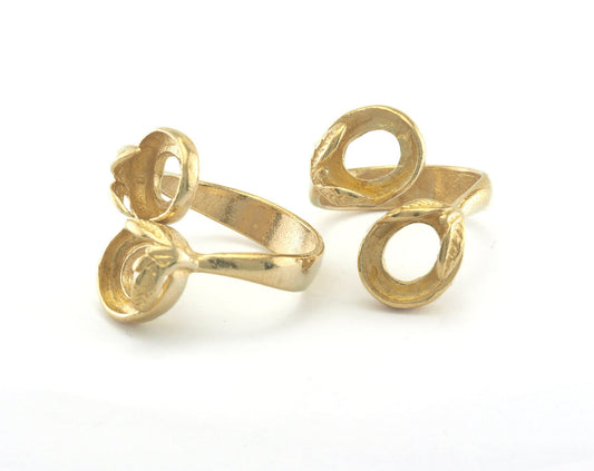 Ring Adjustable Ring Bezel - Raw Brass (19mm 9US inner size - Adjustable ) OZ965