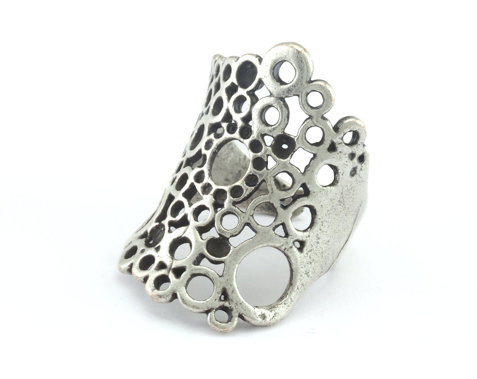 Ring Adjustable Antique Silver Plated brass (18.5mm 8.5US inner size) OZ3214 ring20