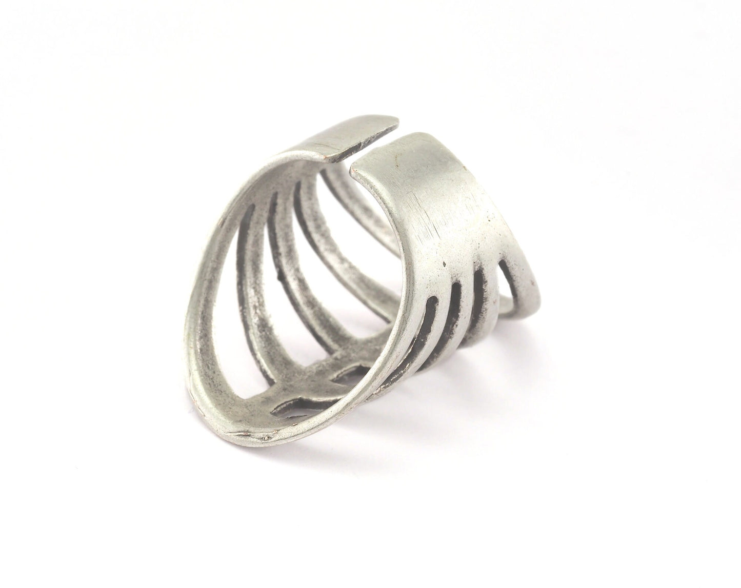 Ring Filigree Adjustable Ring Antique Silver Plated Brass 1 Pc. (18.5mm 8.5US inner size) OZ2091 33mm