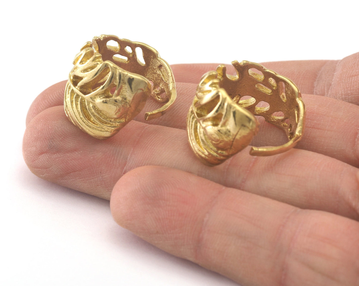 Leaf Ring Adjustable - Raw Brass (17mm 6.5US inner size) OZ766