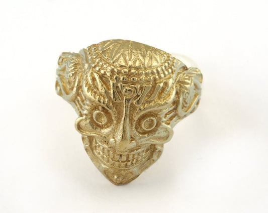 Mask Adjustable Ring Raw Brass (20mm 10.5US inner size) OZ2936