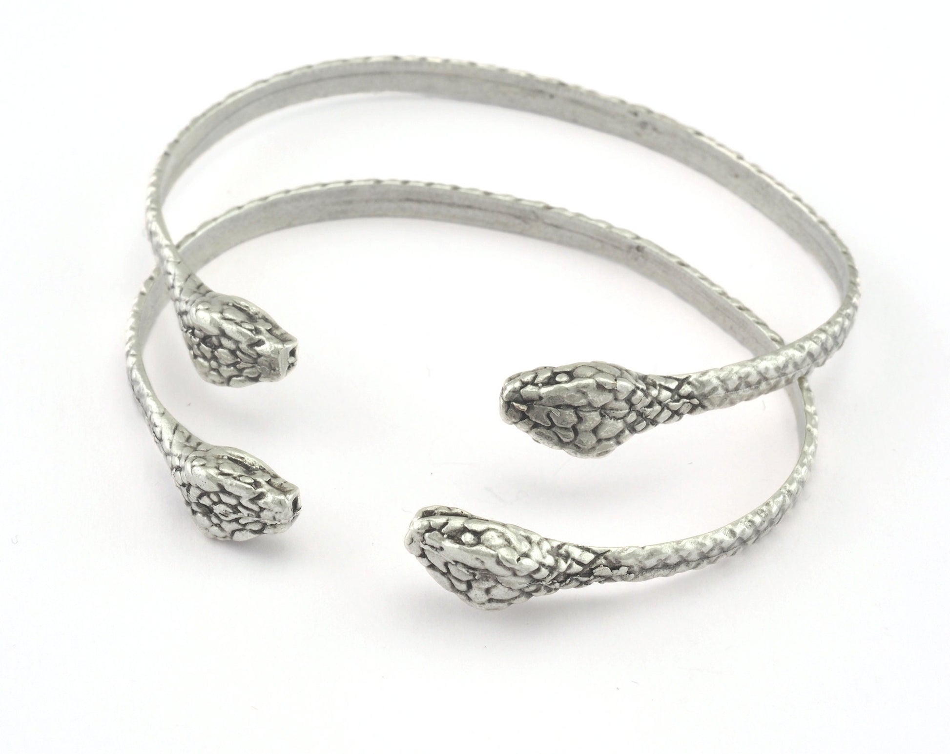Snake Bracelet Antique Silver Plated Brass (50mm inner size - Adjustable ) OZ4679