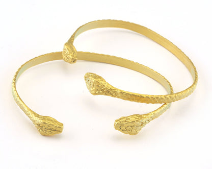Snake Bracelet Matte Gold Plated Brass (64mm inner size - Adjustable ) OZ3159