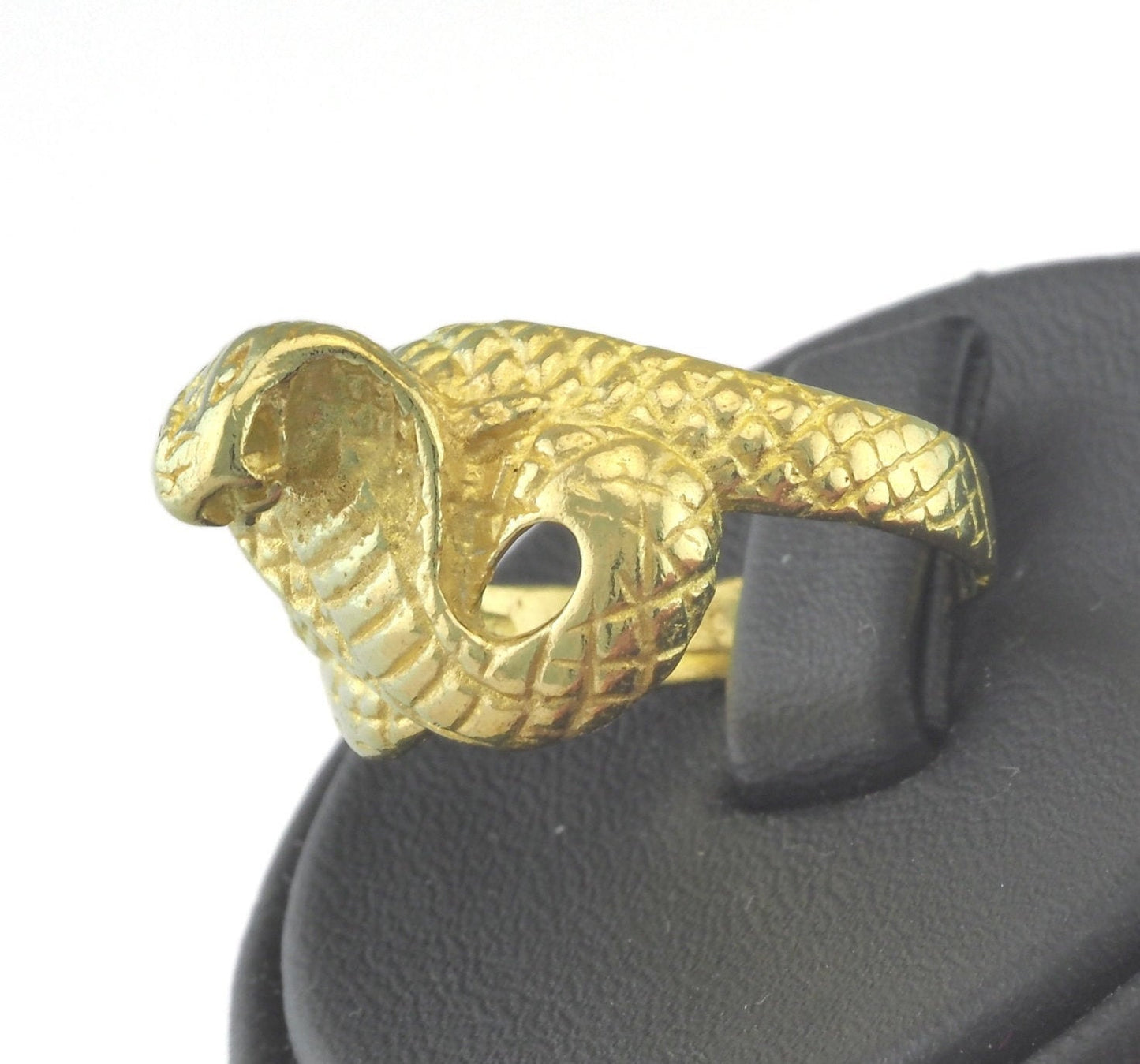 Snake Ring Queen Cobra Adjustable Ring Raw brass (18mm 8US inner size) Oz3243