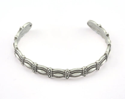 Cuff Bracelet Antique Silver Plated Brass (55mm inner size - Adjustable ) OZ3166