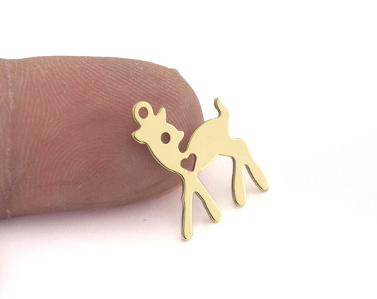 Baby Gazelle Charms Raw Brass 18x14mm 0.5mm thickness Findings OZ3419-50