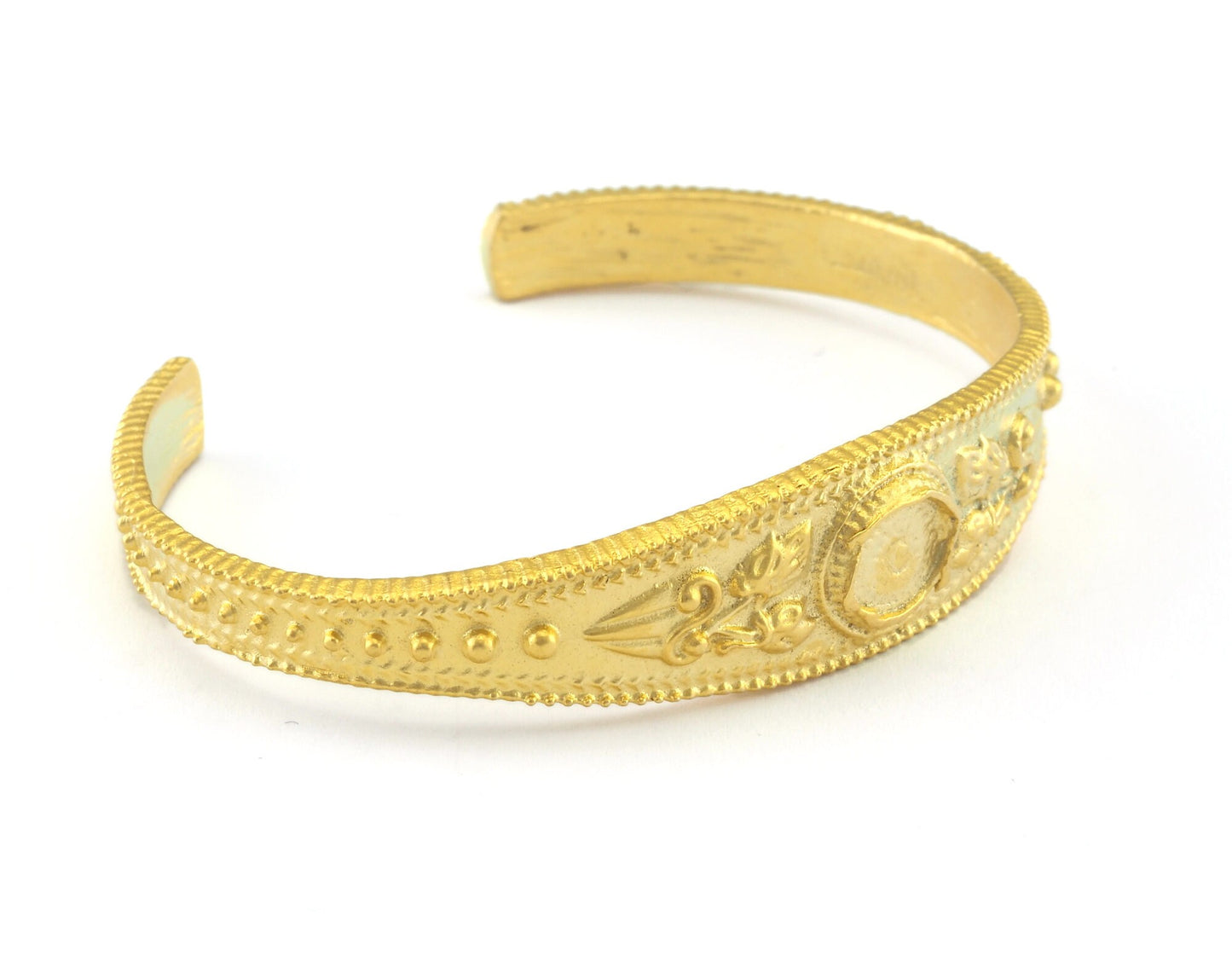 Textured Bracelet Matte Gold Plated Brass Adjustable (58mm inner size - Adjustable ) OZ3164