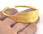 Textured Bracelet Matte Gold Plated Brass (64mm inner size - Adjustable ) OZ3154